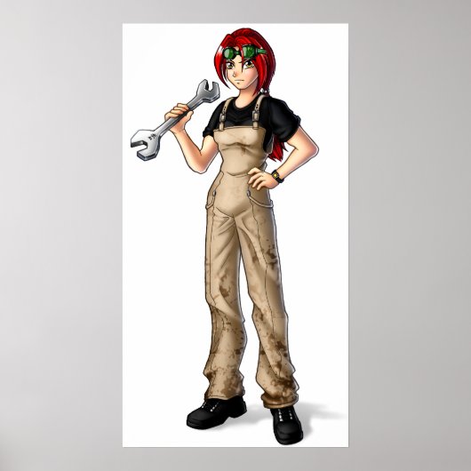 Mechanic Anime Girl Poster (Voorkant)