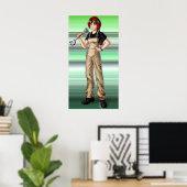 Mechanic Anime Girl Poster (Thuiskantoor)