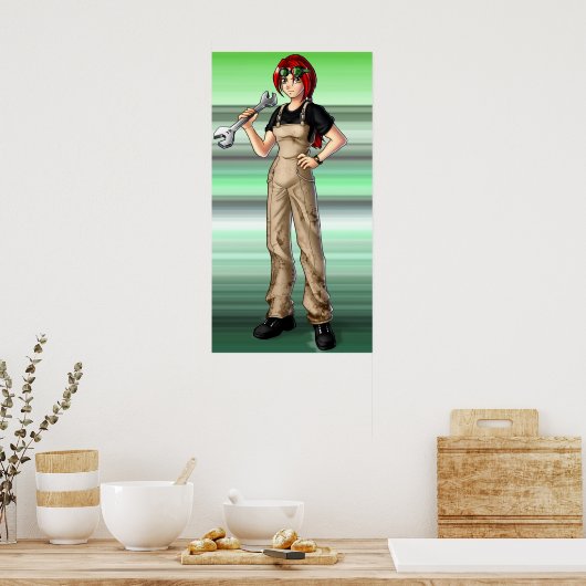 Mechanic Anime Girl Poster (Keuken)