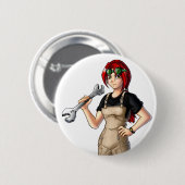 Mechanic Anime Girl Ronde Button 5,7 Cm (Voorkant /achterkant)