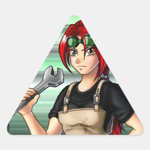 Mechanic Anime Girl Sticker
