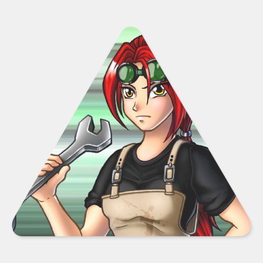 Mechanic Anime Girl Sticker (Voorkant)
