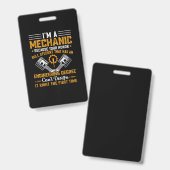 Mechanic Art | Ik Ben Een Monteur Badge (Voor- en achterkant)