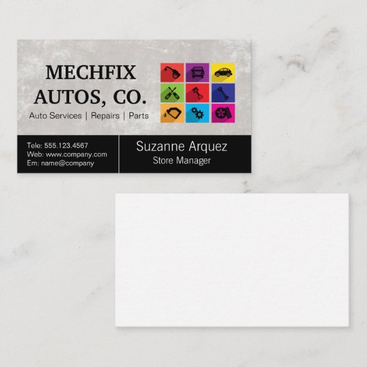 Mechanic | Auto Service Dept Visitekaartje (Voorkant / Achterkant)