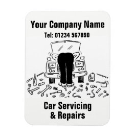 Mechanic Autowerkplaats & Reparaties Cartoon Magneet