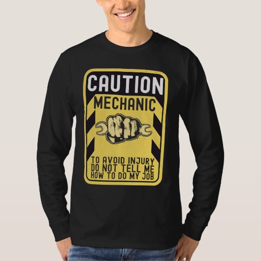 Mechanic Caution Handyman Repairman T-shirt (Voorkant)