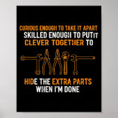 Mechanic Curious Enough To Take It Apart Funny Aut Poster (Voorkant)