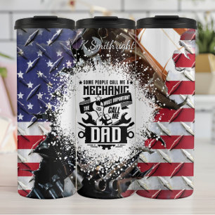 Mechanic Dad Amerikaanse vlag tool Thermosbeker