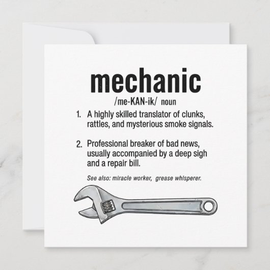 Mechanic Definitie Kaart (Voorkant)