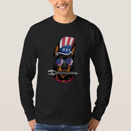 Mechanic Doberman Breeder Pinscher Dog Owner Ameri T-shirt (Voorkant)