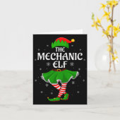 Mechanic Elf Christmas Family Girls Women Elf Squa Kaart (Gele Bloem)
