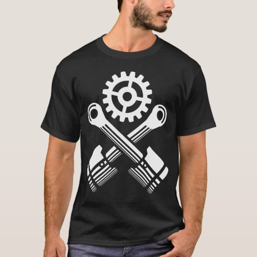 Mechanic engine pistons friend t-shirt (Voorkant)
