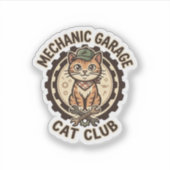 Mechanic Garage Kat POD Vector Kunst - Mechanic Ga Sticker (Voorkant)