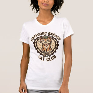 Mechanic Garage Kat POD Vector Kunst - Mechanic Ga T-shirt