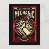 Mechanic Garage Mancave Briefkaart (Voorkant)
