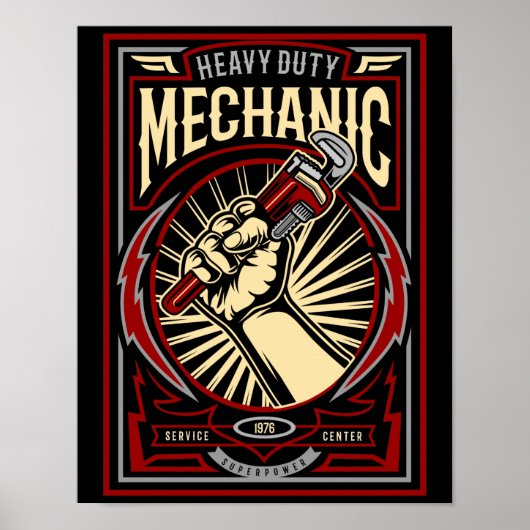 Mechanic Garage Mancave Poster (Voorkant)