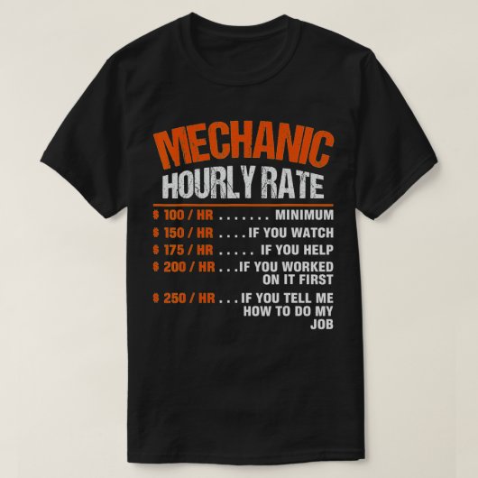 Mechanic Hourly Gift Dad Son Funny Labor Rat T-shirt (Design voorkant)