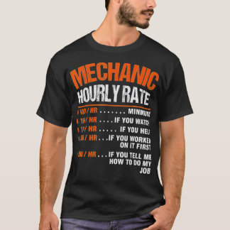 Mechanic Hourly Gift Dad Son Funny Labor Rat T-shirt