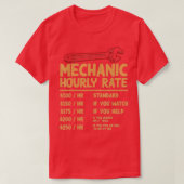 Mechanic Hourly Rate Funny Car Motorcycle Labor Gi T-shirt (Design voorkant)