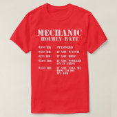 Mechanic Hourly Rate Funny Car Motorcycle Labor Gi T-shirt (Design voorkant)