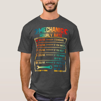 Mechanic Hourly Rate Gift Shirt Labor Rates