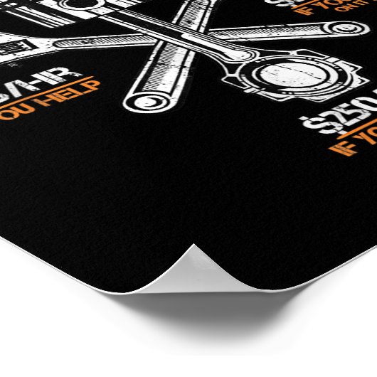 Mechanic Hourly Rate Gift Shirt Labor Rates Poster (Hoek)