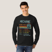 Mechanic Hourly Rate T-Shirt Retro Job Title (Voorkant volledig)