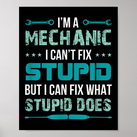 Mechanic - I Can't Fix Stup!d But I Can Fix What S Poster (Voorkant)