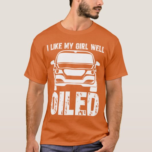 Mechanic Joke Car Workshop Oil retro T-shirt (Voorkant)