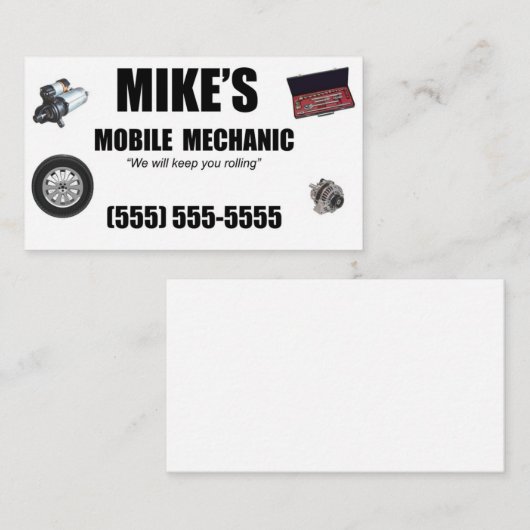 Mechanic Mobile Auto Repair Service Visitekaartje (Voorkant / Achterkant)