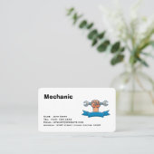 mechanic services editable   business card visitekaartje (Staand voorkant)