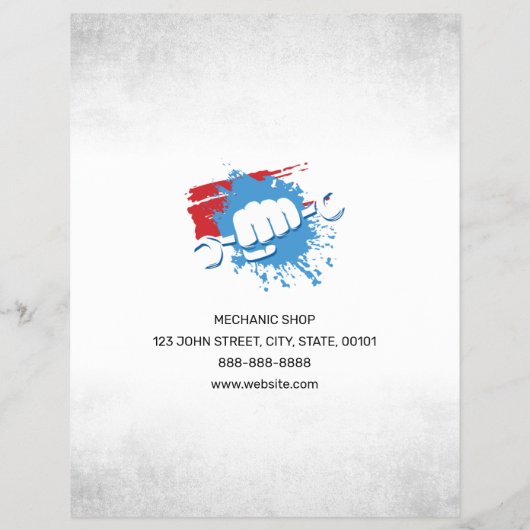 Mechanic Shop Auto Services Flyer (Achterkant)