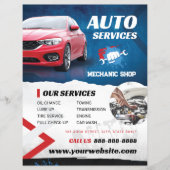 Mechanic Shop Auto Services Flyer (Voorkant)