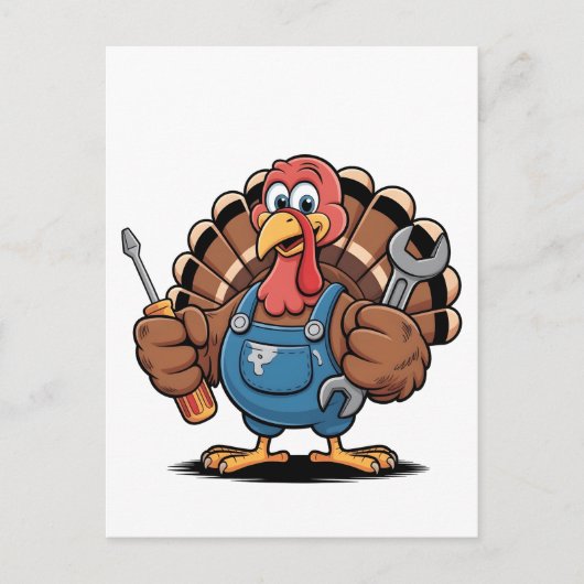 Mechanic Squad Turkije Thanksgiving Gobbler Feestdagenkaart (Voorkant)