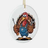 Mechanic Squad Turkije Thanksgiving Gobbler Keramisch Ornament (Rechts)