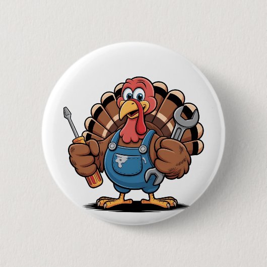 Mechanic Squad Turkije Thanksgiving Gobbler Ronde Button 5,7 Cm (Voorkant)