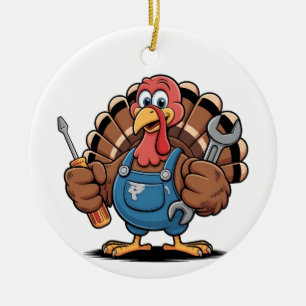 Mechanic Team Turkije Thanksgiving Gobbler Keramisch Ornament