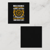 Mechanic Using A High School Diploma Notitiekaartje (Voorkant / Achterkant)