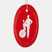 Mechanic White Silhouette-kerstversiering Keramisch Ornament (Rechts)