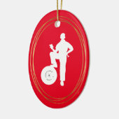 Mechanic White Silhouette-kerstversiering Keramisch Ornament (Links)