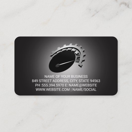 Mechanic Working on Car Graphics Visitekaartje (Achterkant)