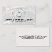 Mechanic Working on Engine | Auto Metal Logo Visitekaartje (Voorkant / Achterkant)