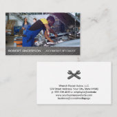 Mechanic Working on Engine | Car Repairman Visitekaartje (Voorkant / Achterkant)