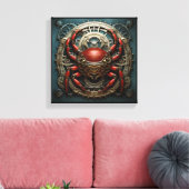 "Mechanica Astralis: Cancer" – Steampunk Zodiac Ca Canvas Afdruk (Insitu (Woonkamer))