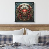 "Mechanica Astralis: Cancer" – Steampunk Zodiac Ca Canvas Afdruk (Insitu (Slaapkamer))