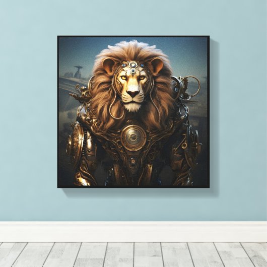 Mechanica Astralis – Leo Canvas Afdruk (Insitu (Houten vloer))