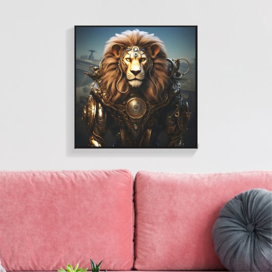 Mechanica Astralis – Leo Canvas Afdruk (Insitu (Woonkamer))