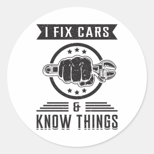 Mechanica Auto Mechanische Motor Garage Grappig ge Ronde Sticker (Voorkant)