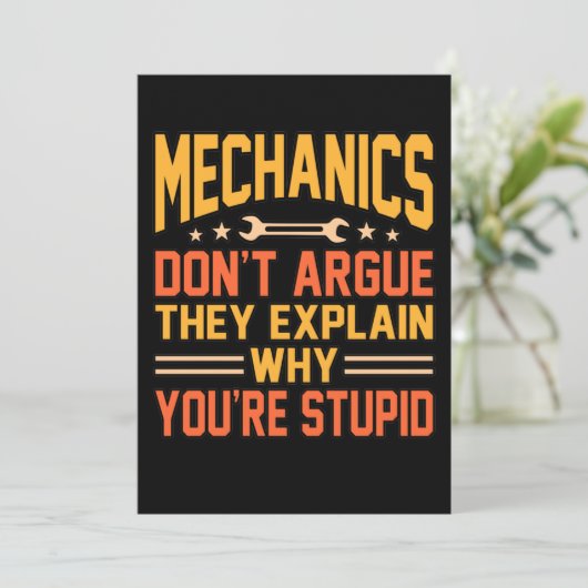 Mechanica Geen schurkenauto met automatische werkb Bedankkaart (Staand voorkant)