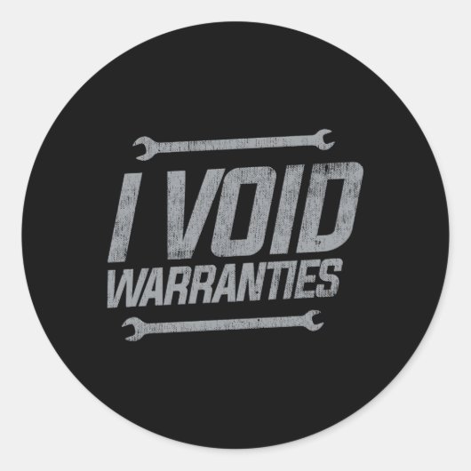 Mechanica I Void Warranty Garage Ronde Sticker (Voorkant)